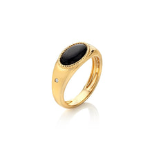 Load image into Gallery viewer, HD X Golden Edit Black Onyx Oval Ring