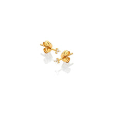 Load image into Gallery viewer, HD X Golden Edit White Topaz Micro Stud Earrings