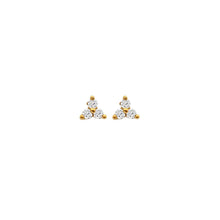 Load image into Gallery viewer, HD X Golden Edit White Topaz Micro Stud Earrings