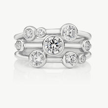 Load image into Gallery viewer, Nine Stone Rub Over Cubic Zirconia Ring