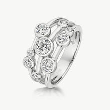 Load image into Gallery viewer, Nine Stone Rub Over Cubic Zirconia Ring