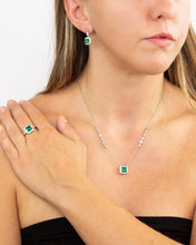 Load image into Gallery viewer, Art Deco Style Green Cubic Zirconia Ring