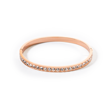 Load image into Gallery viewer, Bangle Stainless Steel & Crystals Rose Gold Crystal