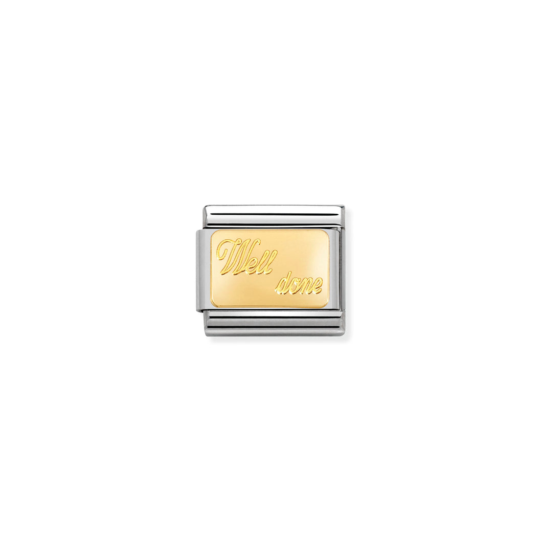 Composable Classic Link Well Done Plate In Bonded Yellow Gold