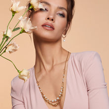 Load image into Gallery viewer, Necklace Freshwater Pearls & Chunky Chain Navette Multi-Wear White Gold