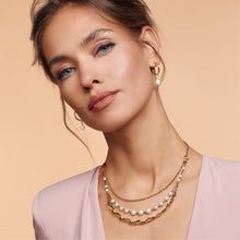 Load image into Gallery viewer, Necklace Freshwater Pearls & Chunky Chain Navette Multi-Wear White Gold