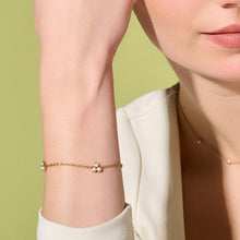Load image into Gallery viewer, Classic Pearl Cluster Gold Bracelet