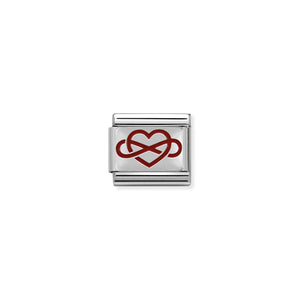 Composable Classic Link Infinity Heart In Silver And Enamel
