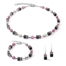 Load image into Gallery viewer, GeoCUBE® Iconic Precious Onyx Necklace Silver-Amethyst