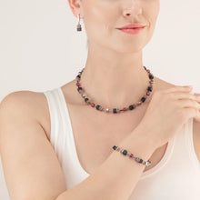 Load image into Gallery viewer, GeoCUBE® Iconic Precious Onyx Necklace Silver-Amethyst