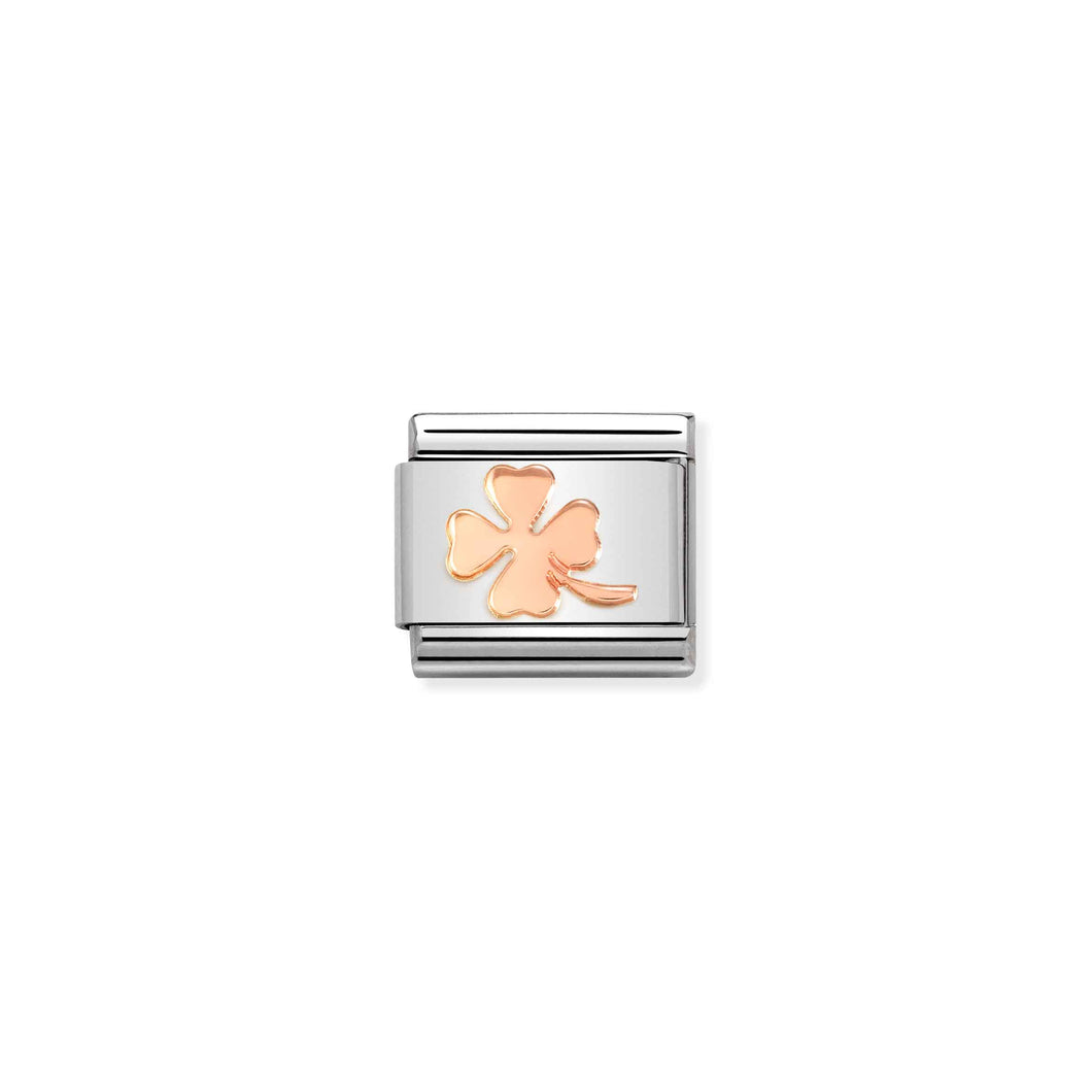 Composable Classic Link Bonded Rose Gold Four Leaf Clover