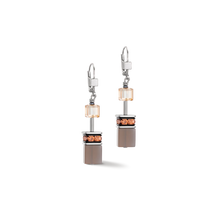 Load image into Gallery viewer, GeoCUBE® Iconic Statement Precious Earrings Cognac-Beige