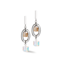 Load image into Gallery viewer, Earrings GeoCUBE® Statement Precious Chunky Chain Multi-Wear Grey-Beige