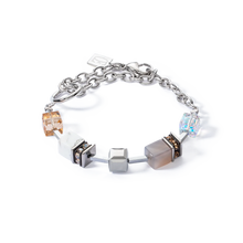 Load image into Gallery viewer, Bracelet GeoCUBE® Statement Precious Chunky Chain Multi-Wear Grey-Beige