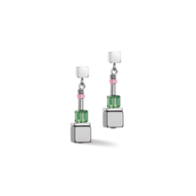 Load image into Gallery viewer, Cube Story Colour Couple Earrings Hematite Vintage