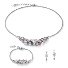 Load image into Gallery viewer, Earrings GeoCUBE® Cluster Silver-Rose Gold