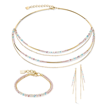 Load image into Gallery viewer, Waterfall Delicate Earrings Gold Multicolour Pastel Romantic