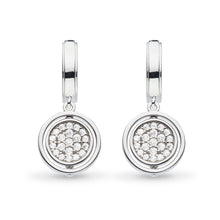 Load image into Gallery viewer, Revival Eclipse Lux CZ Spinning Semi Hoop Drop Earrings