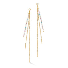 Load image into Gallery viewer, Waterfall Delicate Earrings Gold Multicolour Pastel Romantic