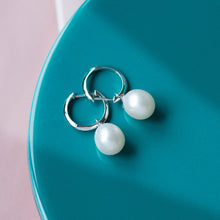 Load image into Gallery viewer, Revival Astoria Pearl Drop Hoop Earrings