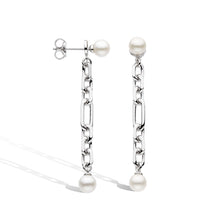 Load image into Gallery viewer, Revival Astoria Figaro Pearl Chain Link Drop Earrings