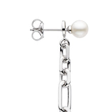Load image into Gallery viewer, Revival Astoria Figaro Pearl Chain Link Drop Earrings