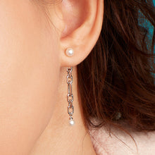 Load image into Gallery viewer, Revival Astoria Figaro Pearl Chain Link Drop Earrings