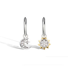 Load image into Gallery viewer, Revival Céleste Sun & Crescent Moon Hoop Earrings