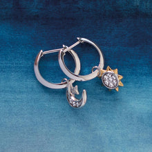 Load image into Gallery viewer, Revival Céleste Sun & Crescent Moon Hoop Earrings