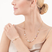 Load image into Gallery viewer, GeoCUBE® Precious & Slider Closure Bracelet Gold Multicolour Pastel