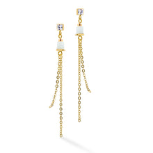 Load image into Gallery viewer, GeoCUBE® Precious & Slider Closure Earrings Gold Multicolour Pastel