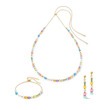 Load image into Gallery viewer, Summer Breeze & Slider Closure Necklace Gold Multicolour Spring
