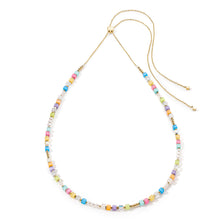 Load image into Gallery viewer, Summer Breeze & Slider Closure Necklace Gold Multicolour Spring
