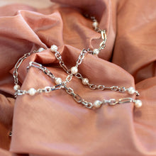 Load image into Gallery viewer, Revival Astoria Figaro Pearl Chain Link Multi Wear Station Necklace