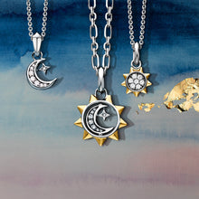Load image into Gallery viewer, Revival Céleste Sun, Moon & Star Spinner Necklace