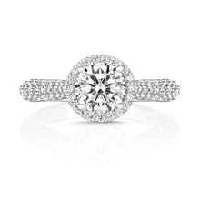 Load image into Gallery viewer, Halo Style Ring With Pavé Set Shoulders