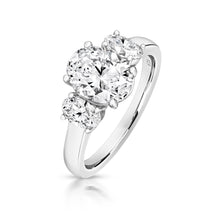 Load image into Gallery viewer, Three Stone Oval Cut Cubic Zirconia Claw Set Ring