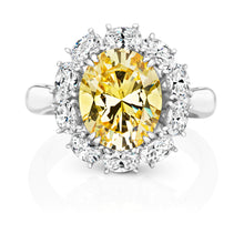 Load image into Gallery viewer, Dress Ring Yellow Oval Centre Cubic Zirconia
