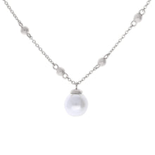 Load image into Gallery viewer, Trace Chain Station Necklace With Shell Pearl