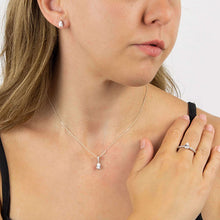 Load image into Gallery viewer, Shaped Zirconia Ring with Pave Shoulders