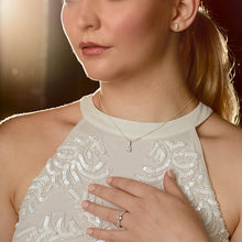 Load image into Gallery viewer, Shaped Zirconia Ring with Pave Shoulders