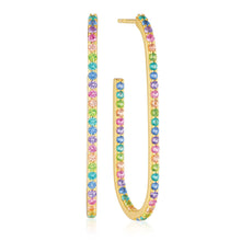 Load image into Gallery viewer, Earrings Capizzi X-Grande - 18K Gold Plated With Multicoloured Zirconia
