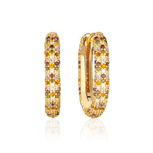 Load image into Gallery viewer, Earrings Capri Medio- 18K Gold Plated With Multicoloured Zirconia