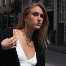 Load image into Gallery viewer, Earrings Capri Link Single With White Cubic Zirconia