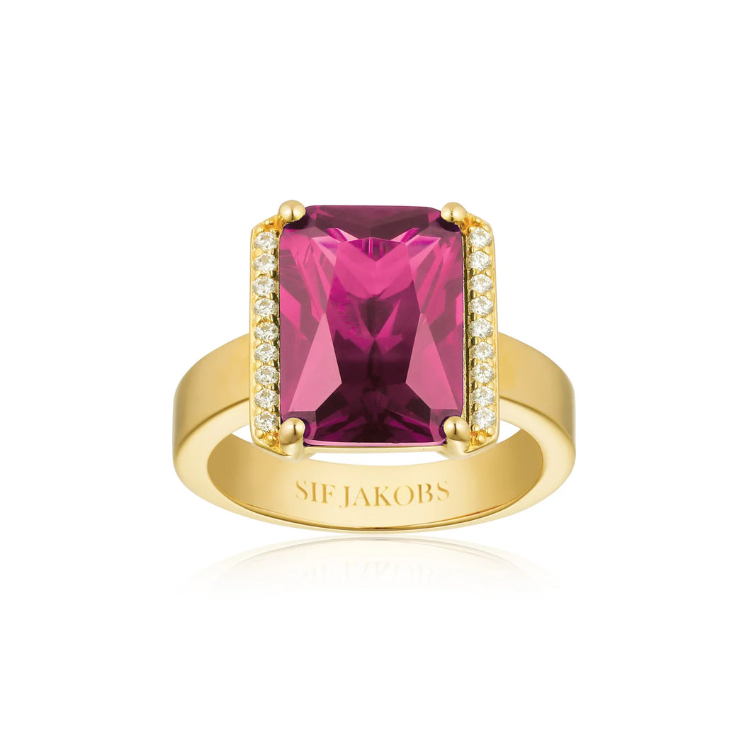 Ring Rocconova X-Grande - 18K Plated With Pink And White Zirconia