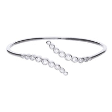 Load image into Gallery viewer, Bezel Set Cross Over Cuff Bangle