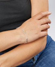 Load image into Gallery viewer, Bee And Honeycomb Sterling Silver And Yellow Gold Plated Bracelet