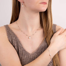 Load image into Gallery viewer, Trace Chain Station Necklace With Shell Pearl