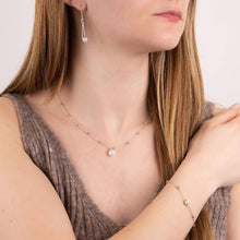Load image into Gallery viewer, Trace Chain Station Necklace With Shell Pearl