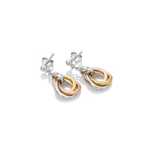 Load image into Gallery viewer, Trio Teardrop Earrings - Rose And Gold Plate Accents